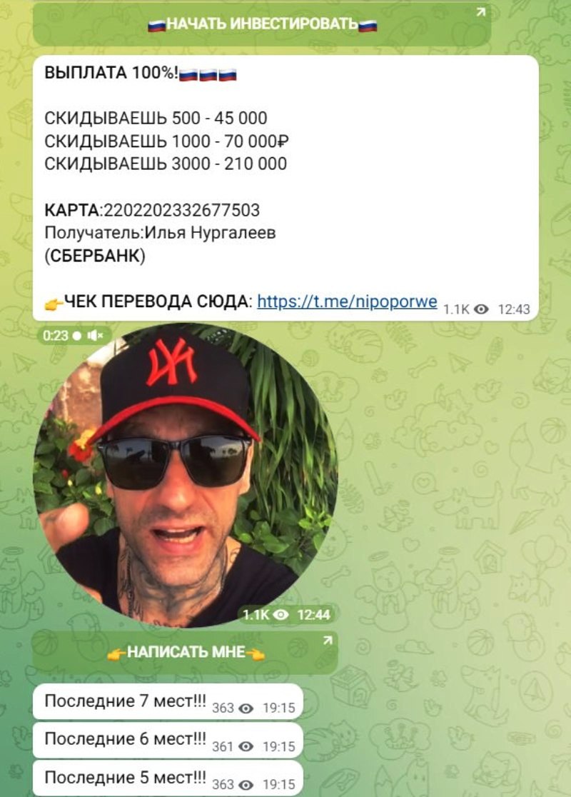 скриншот с мошенником скриншот мошенника Радислав Дерипаска